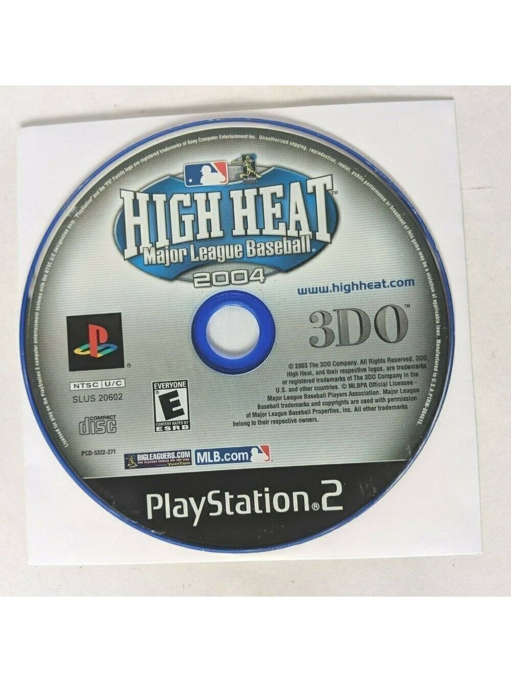 Sony PlayStation 2 High Heat Major League Baseball 2004